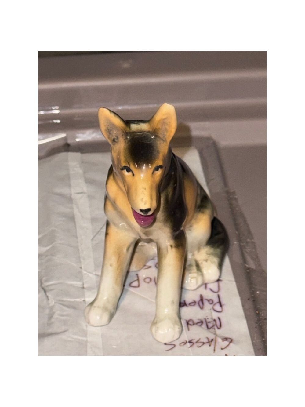 Vintage 1950s ceramic German Shepherd. Japan stamp.